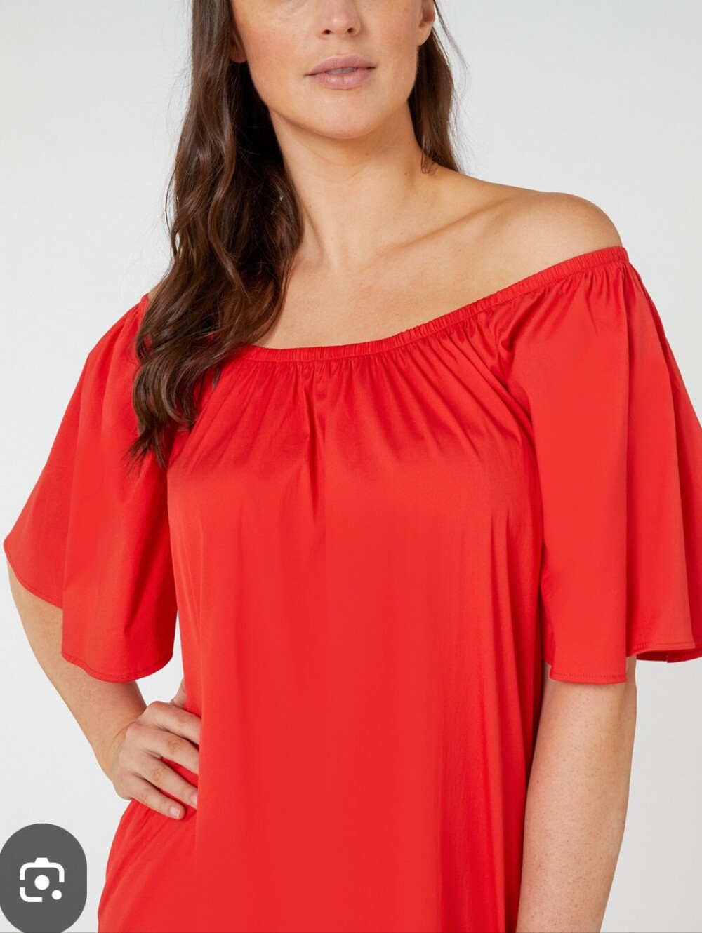 Piko 1988 Off-Shoulder Red Flutter Sleeve Top
